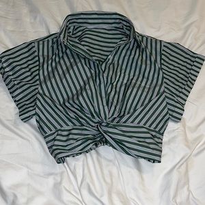 Rag and bone button down striped crop